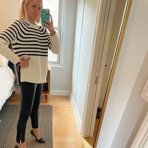 Nautical KSNY oversized sweater w/ side zip